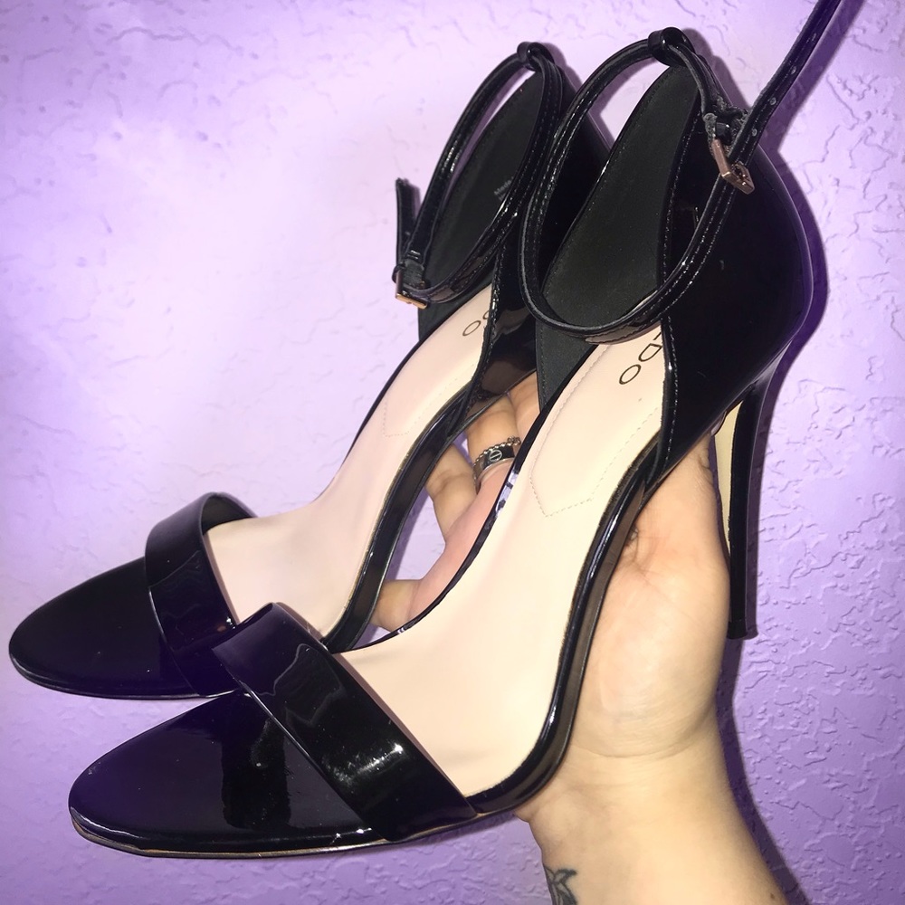 Black Aldo ‘Brandi’ heel with ankle strap